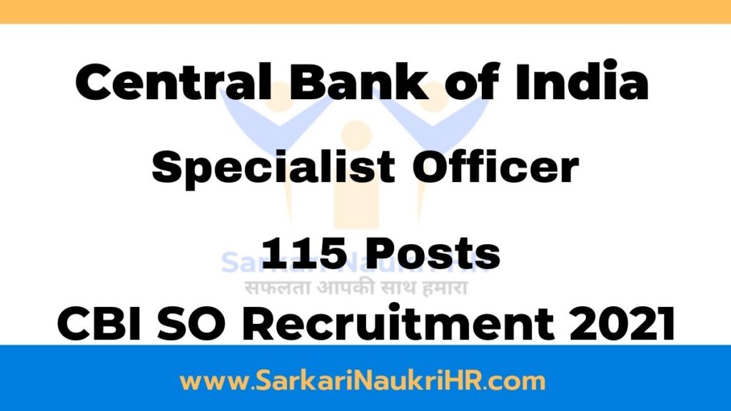 central bank of india recruitment 2021