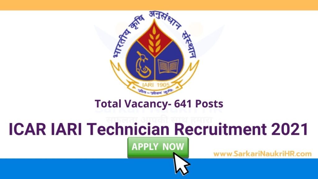 ICAR IARI Technician Recruitment 2021